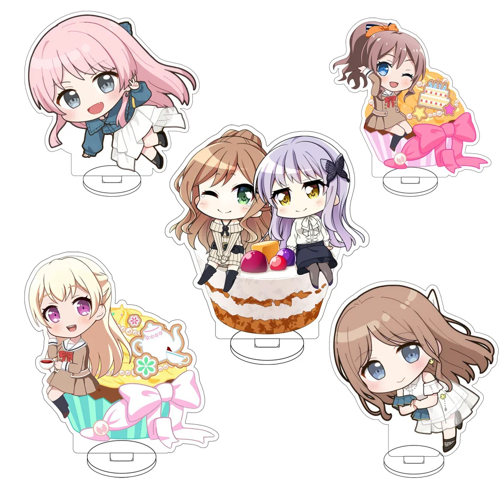 

10CM Anime BanG Dream‌ Toyama Kasumi Ichigaya Arisa Mitake Ran Aoba Moka Cos Acrylic Figure Stand Ornaments Chirstmas Gifts