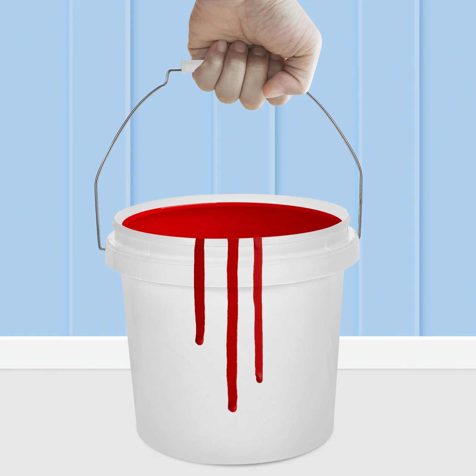 Plastic Paint Can 1 Gallon Bucket Lid Handle Empty Paint Can 4L Water Bucket Paint Pail Multipurpose Storage Container