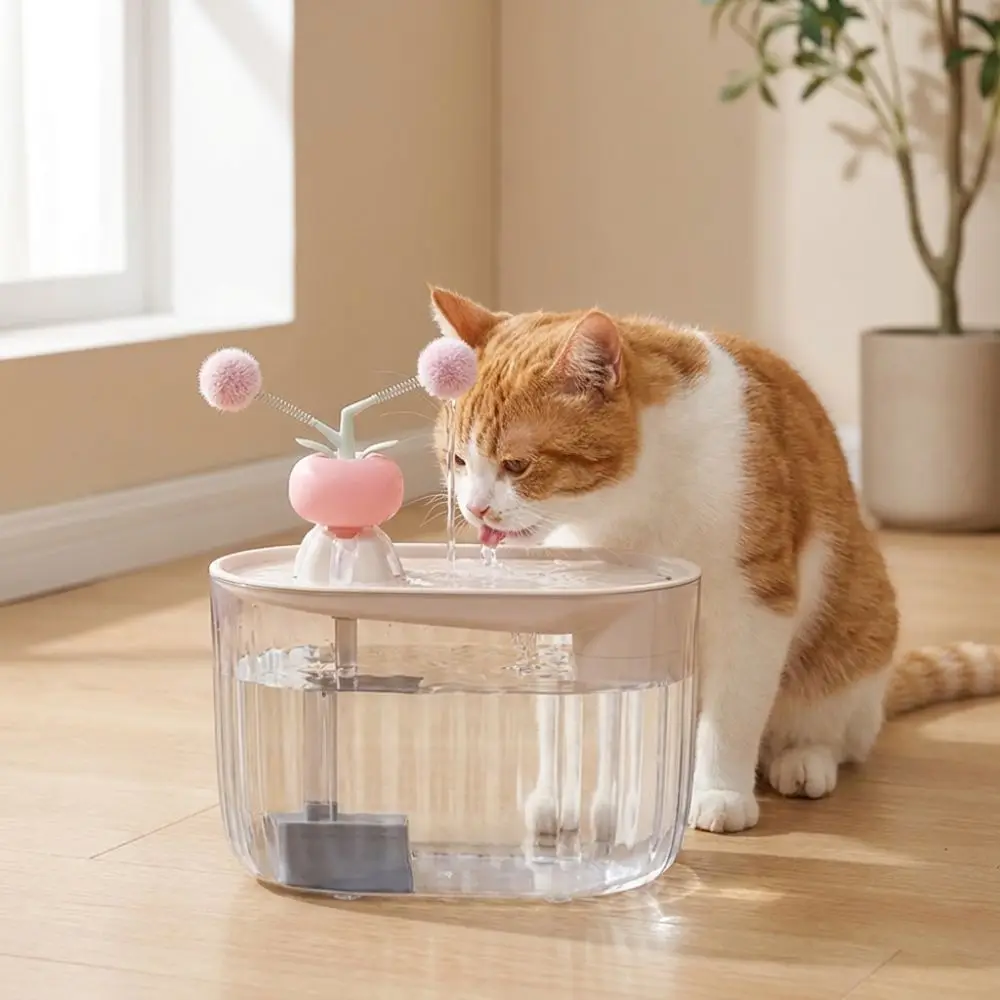 USB Powered Electric Cat Water Fountain Large Capacity Auto Recirculate Filtering Pet Water Dispenser Clear Ultra Quiet