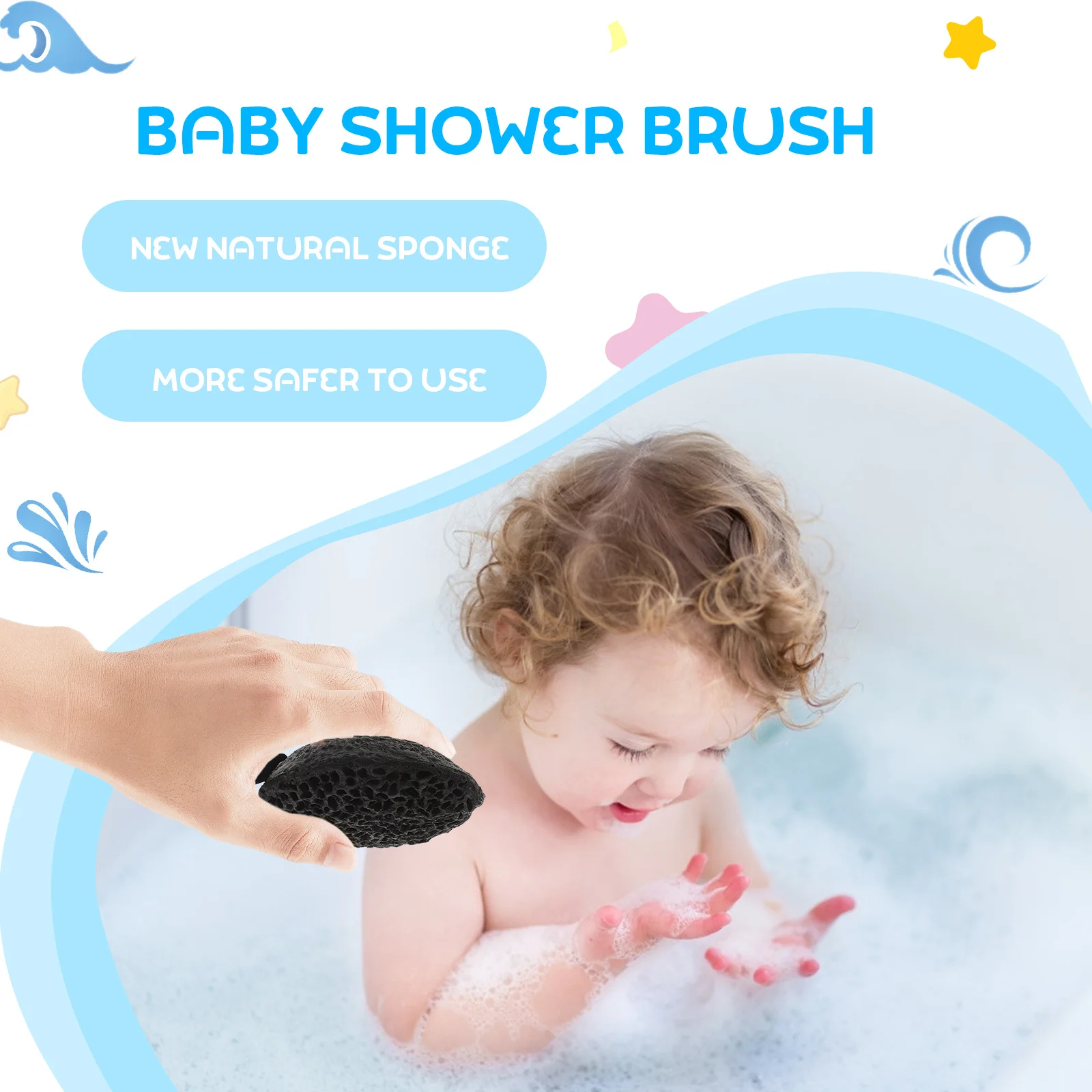 

3Pcs Sponge Bathing Scrubbers Drop-Shaped Honeycomb Shower Brush for Exfoliation Massage Non-Latex Body Bath Scrubber