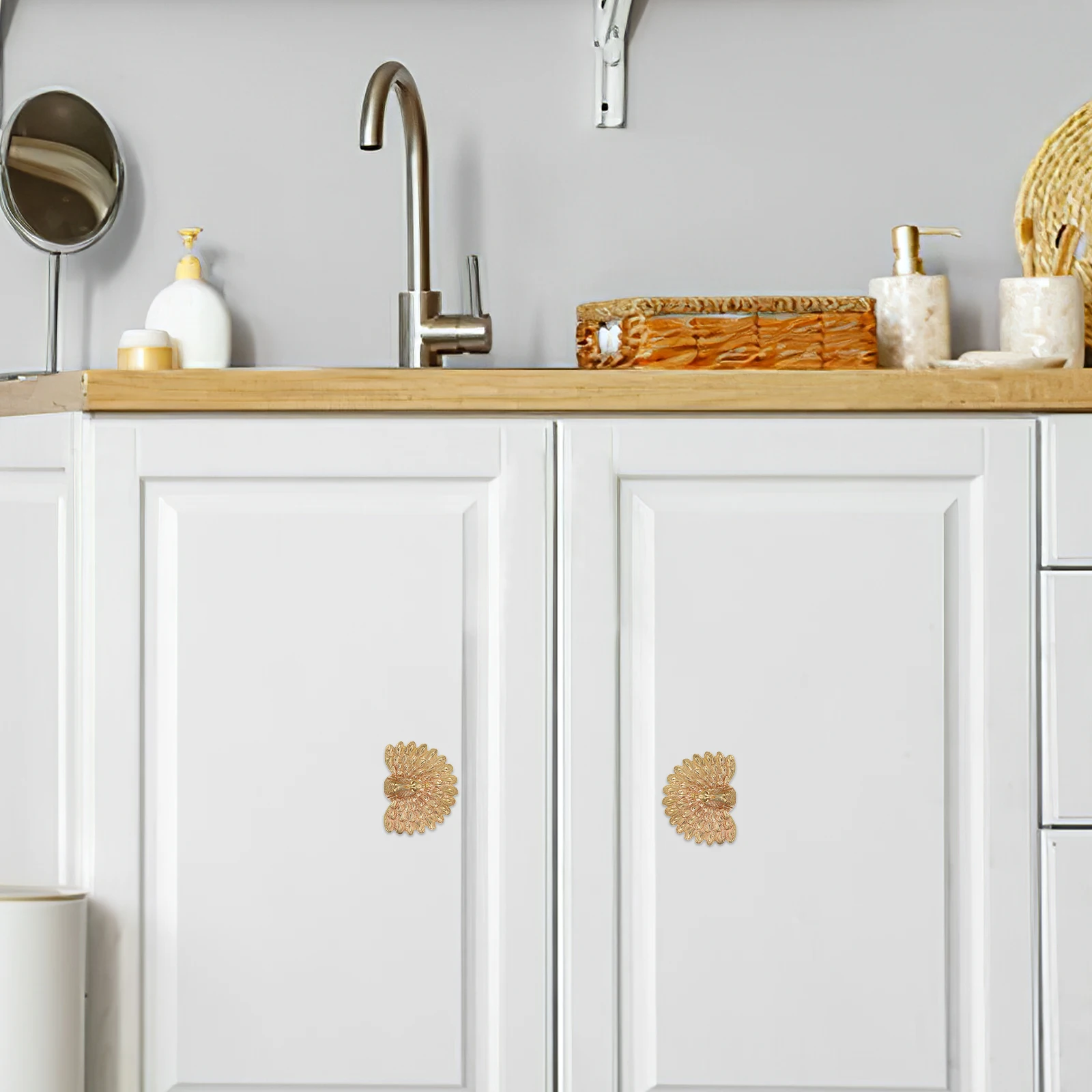 

Brass Peacock Shaped Drawer Pull Gold Cabinet Handle Decorative Knob for Dresser Wardrobe Furniture Pulls Dresser Knobs Copper