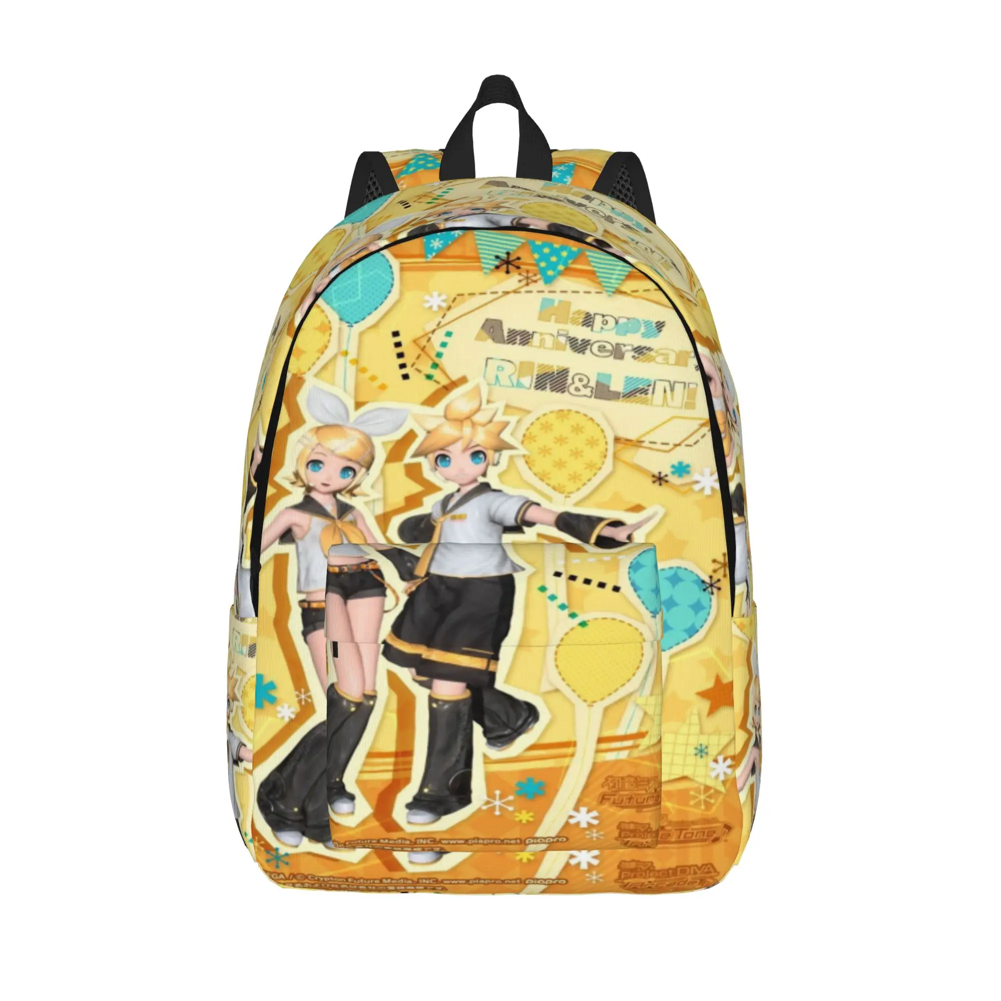 

Kagamine Rin Len Backpack for Men Women Fashion Student Work Daypack Laptop Shoulder Bag Sports
