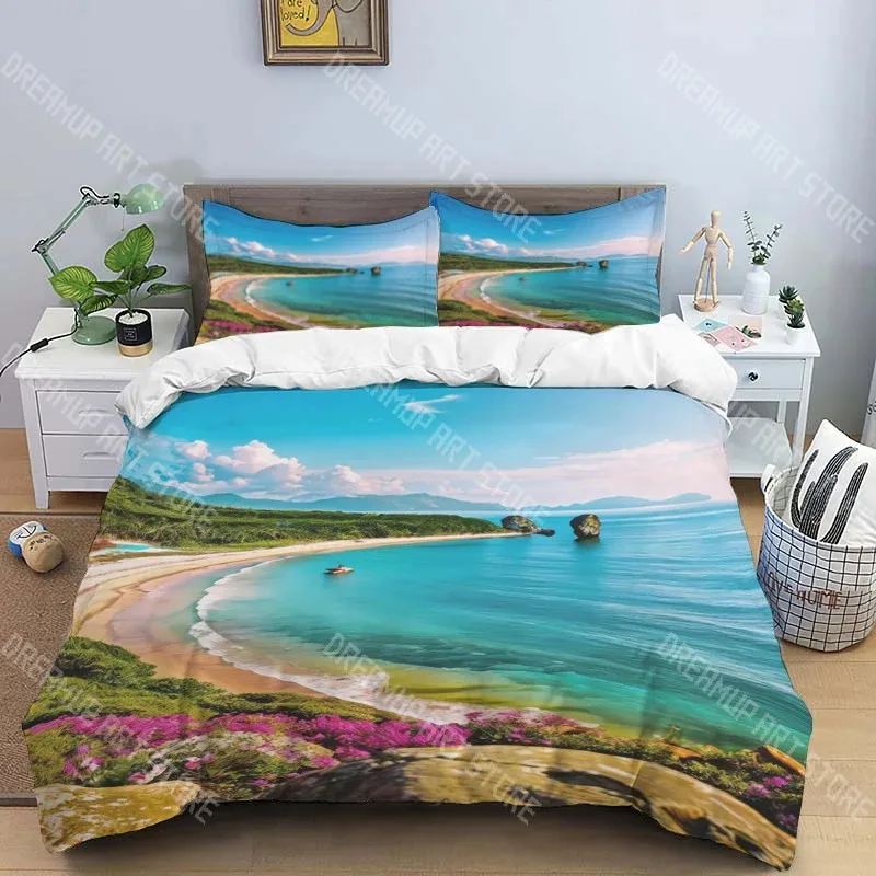 3D Printed Seawater Beach Reef Natural Scenery Bedding Set for Boys Girls Duvet Cover Twin Queen King Full Single Double Sizes