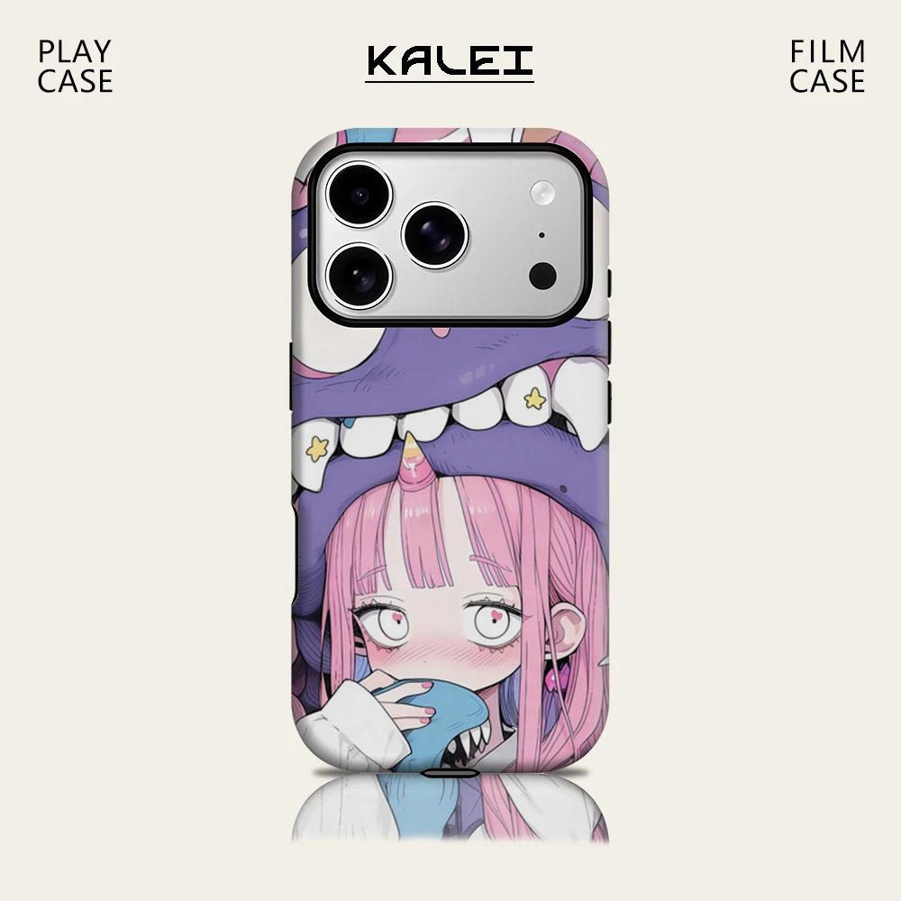 

Милый монстр IPhone17 должен иметь магнитный чехол для телефона IPhone 17 16 15 14 13 Pro Max Plus, одинарный двухслойный прочный чехол