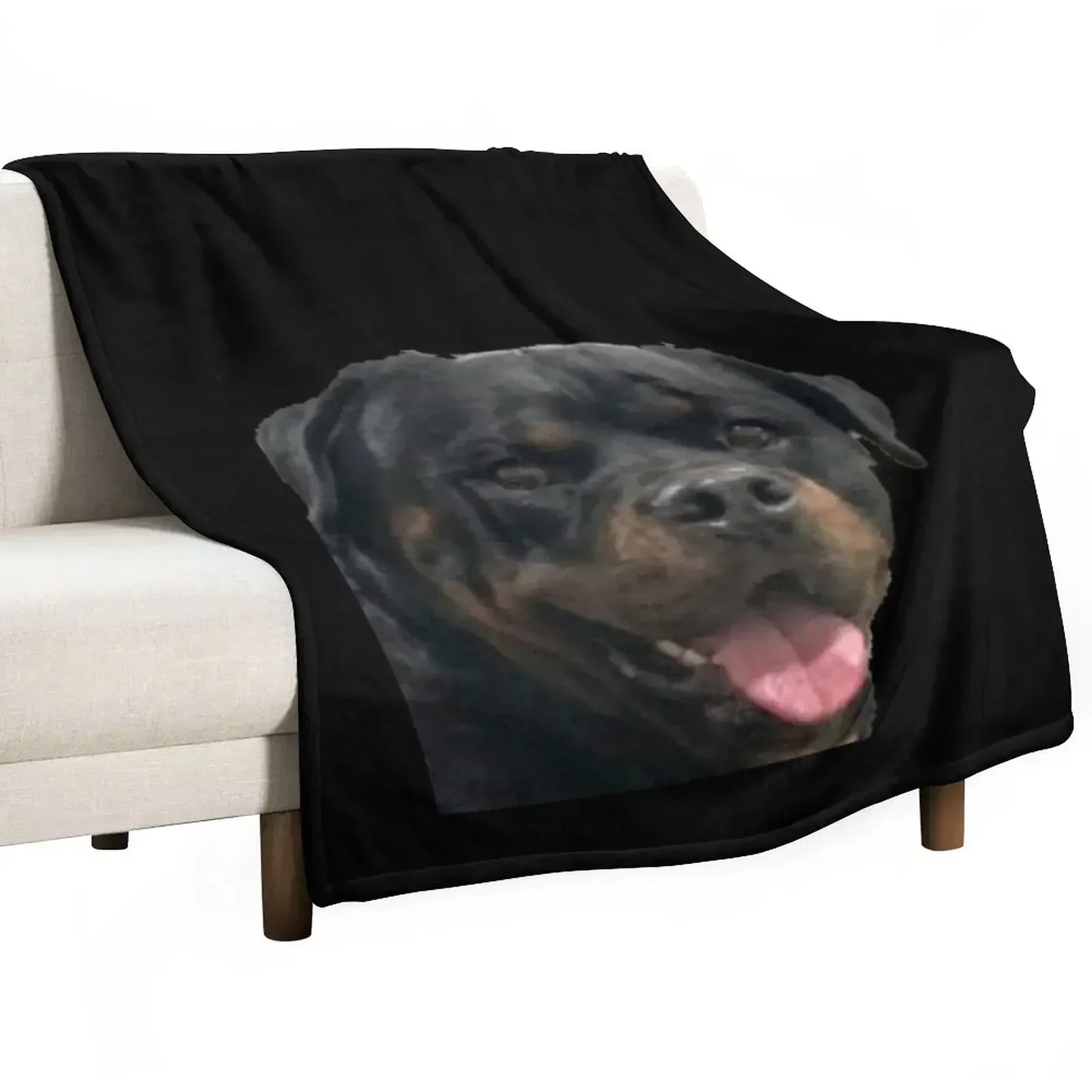 

Rottweiler Tongue Out Throw Blanket Thin anime blankets and throws Blankets