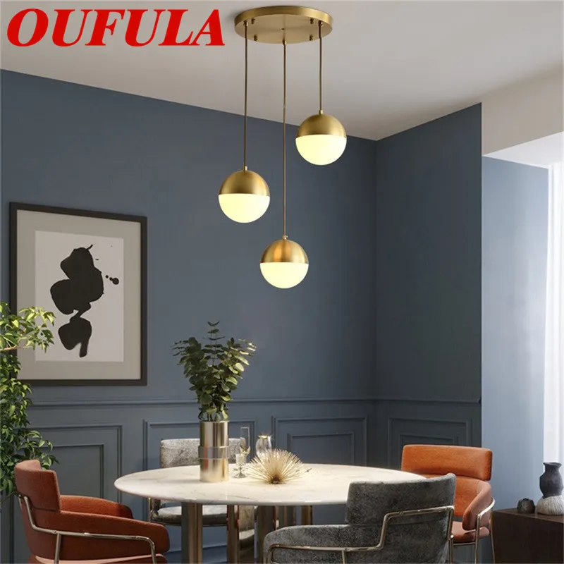 SAMAN Modern Pendant Lights Copper 220V 110V Contemporary Home Creative Decoration Suitable For Dining Room