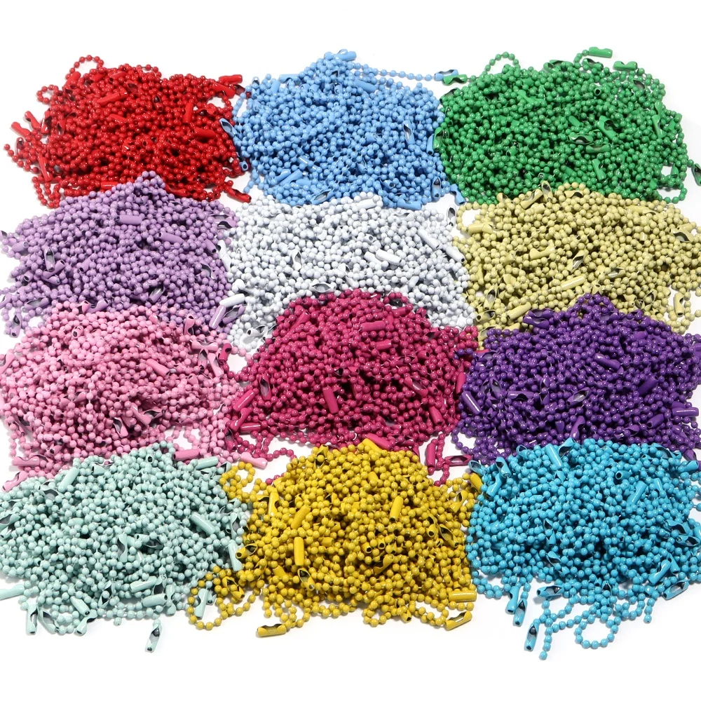 Lote de 100 Piezas de Cadenas de Bolas de Hierro Coloridas de 10/12 cm, para Llaveros, Muñecas, Etiquetas, Conectores, Fabricación de Joyería DIY