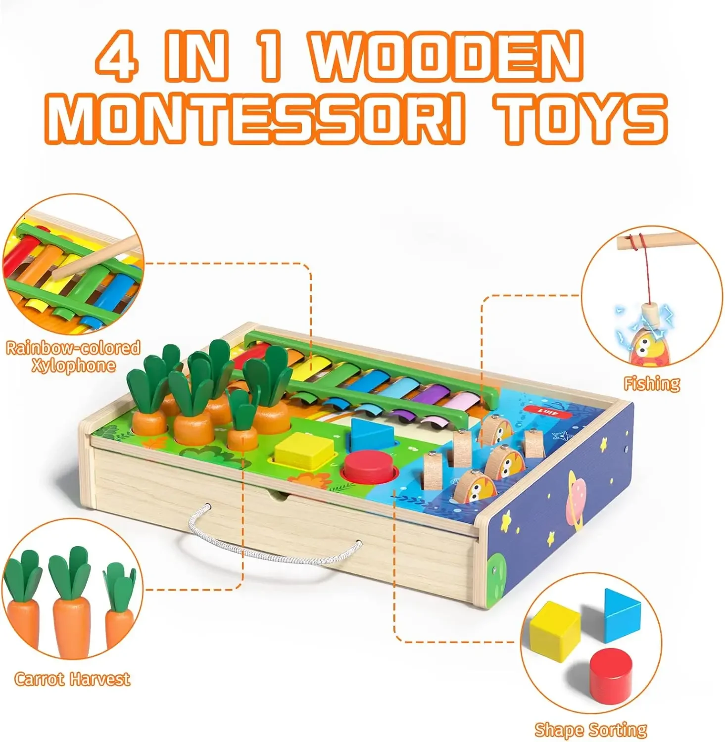 Jouets éducatifs en bois Montessori pour tout-petits, pour bébés garçons et filles