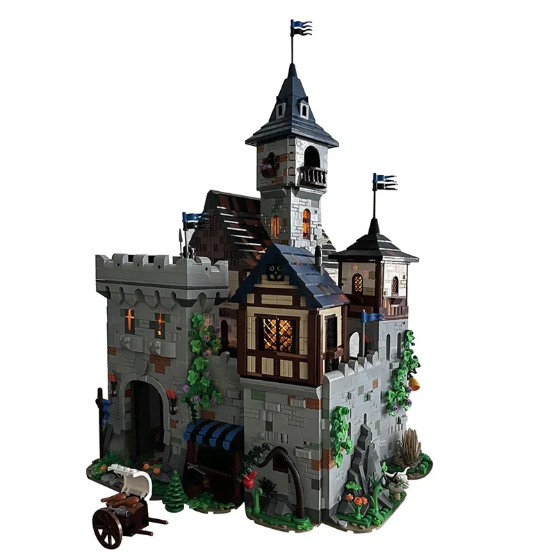 Large Black Falcon`s Castle Modular Medieval Castle Fortress 6565 Pcs With Storehouse and Armory Building Block Set