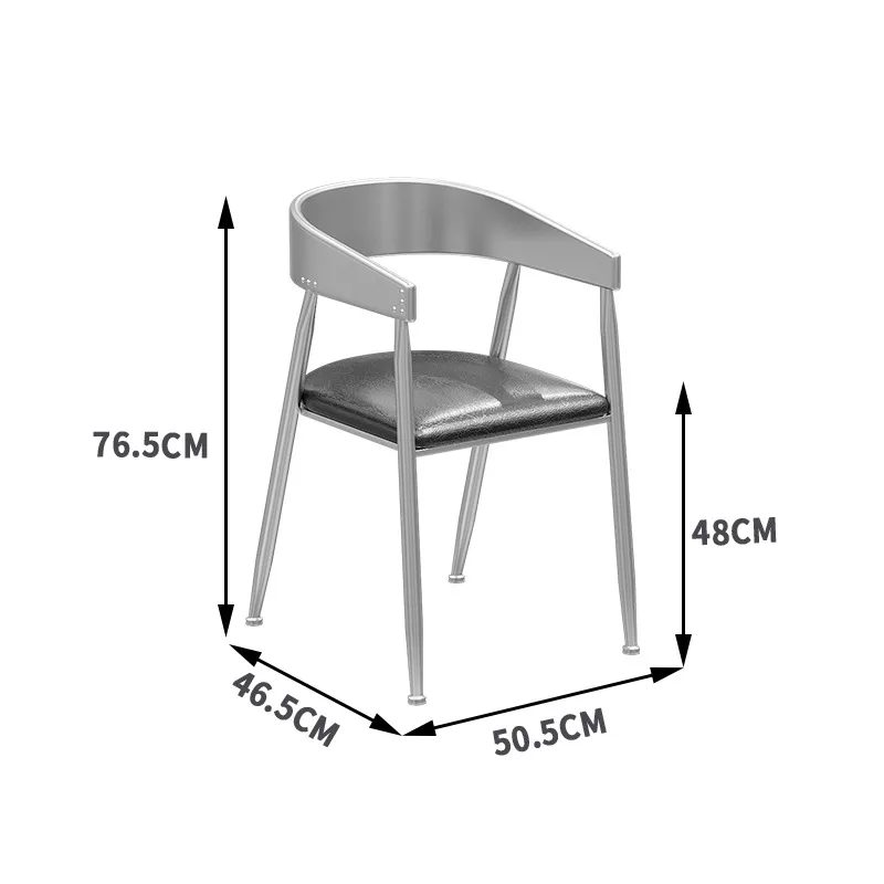 Commercial Modern Iron Cafe Furniture Set with  Option Silver Dining Table and Chairs for Hotel/Mall Brand Stores view 6