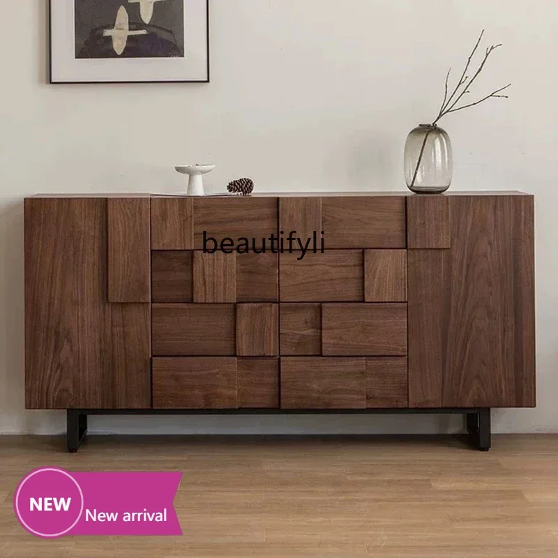 

C45 Entrance cabinet solid wood carving flower living room home locker retro floor wall side cabinet4567