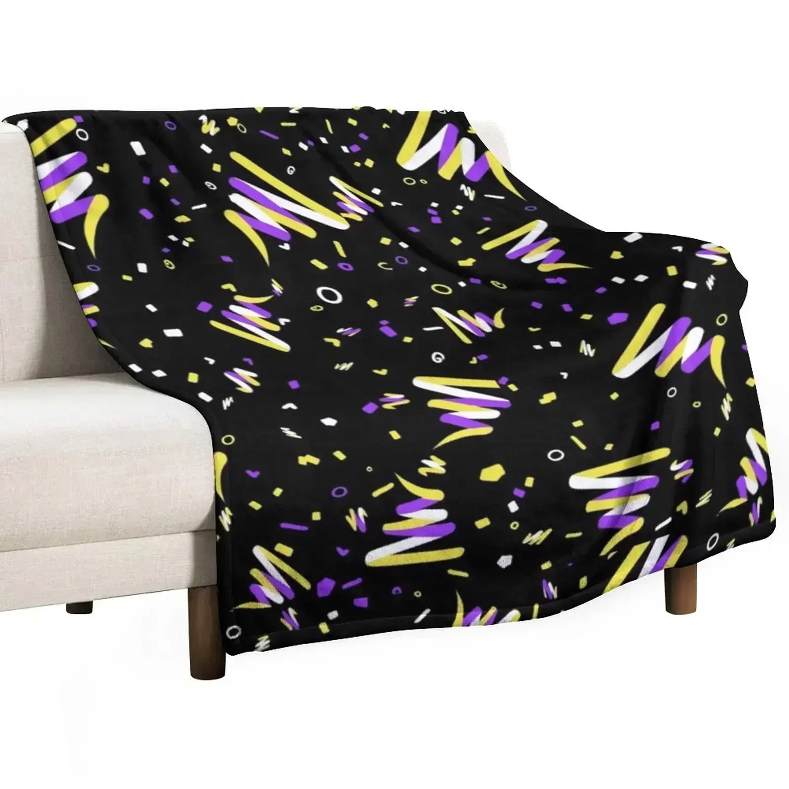 

Nonbinary Pride Arcade Carpet Throw Blanket Decorative Soft Throw Blanket for Couch Sofa