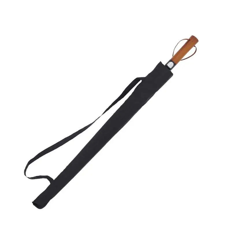 24-rib Automatic Opening Wooden Handle Straight Umbrella Simple Windproof Rainproof Long Handle Business Golf Umbrella