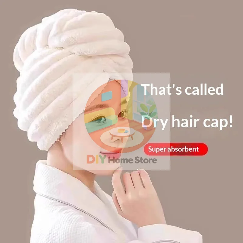 Super Absorbent Dry Hair Cap for Women Thickened Quick Dry Hair Turban Multi Colors Available for Home Bathroom Shower
