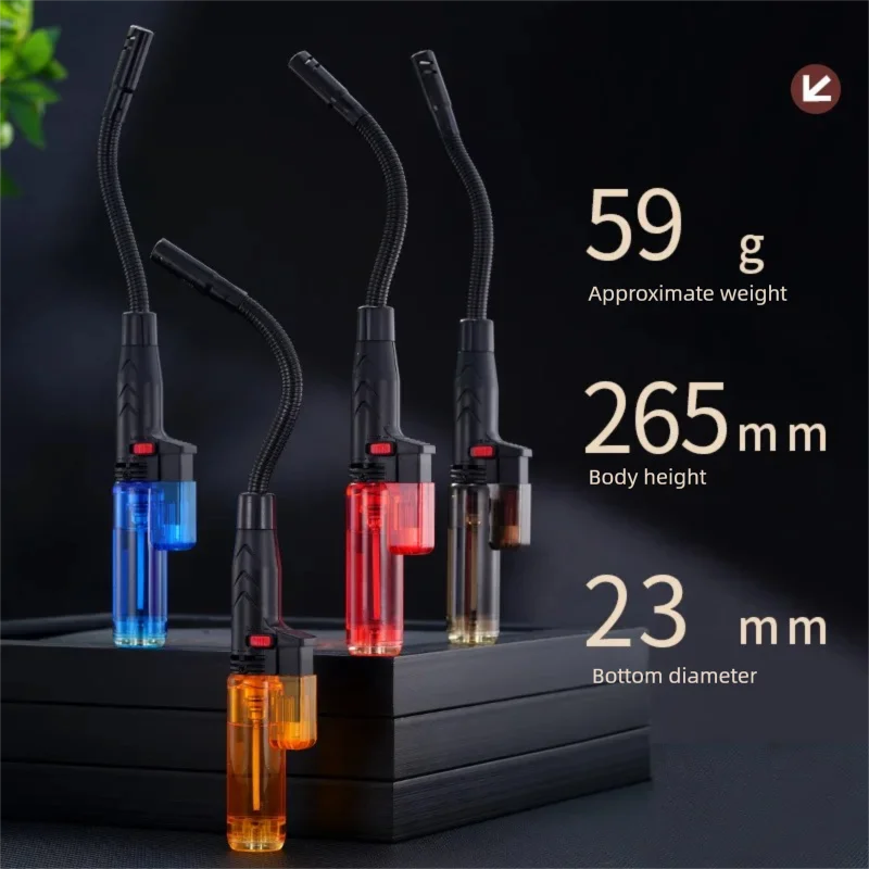 Long Hose Recyclable Inflatable Lighter, Outdoor Barbecue Windproof Spray Gun, New Ignition Device with Large Capacity