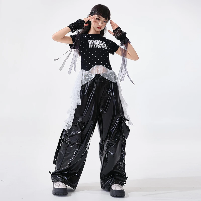Kids Hip Hop Dans Kostuum Kinderen Ballroom Dans Kleding Voor Meisjes Jazz Kleding Stage Performance Kpop Outfits SL13286