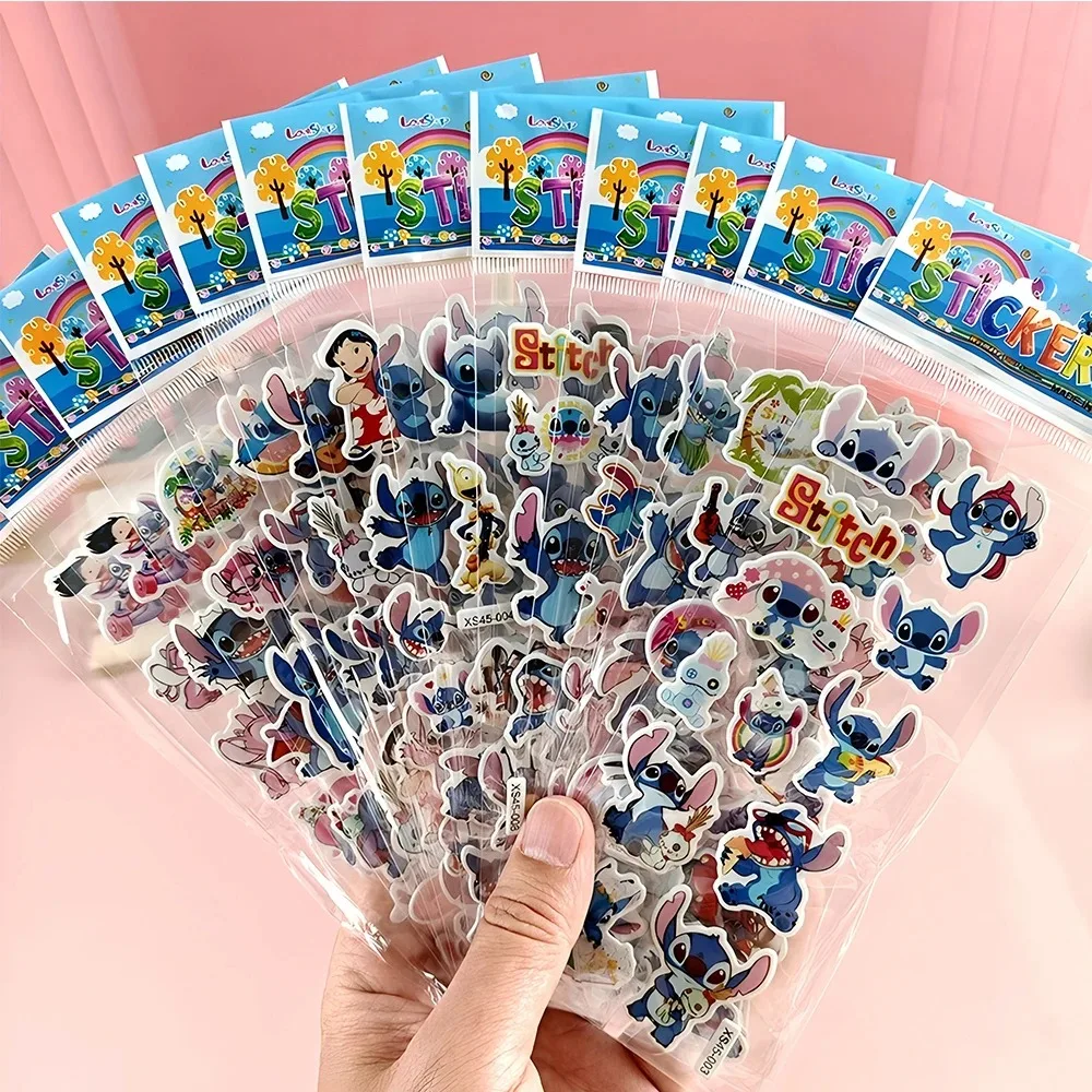 48Sheets Cute Disney Lilo Stitch Stickers Hand Acount Guka DIY Decorative Phone Luggage Phone Laptop Stationery Sticker Kid Toy view 2