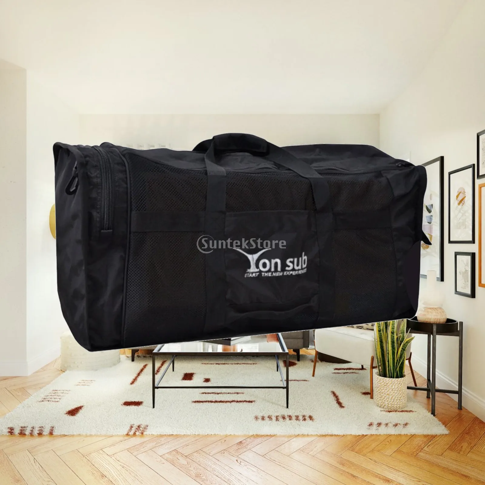 Diving Duffel with Double Zipper Handbag Mesh Case Long Fins Storage Bag for Snorkeling Sailing Watersports