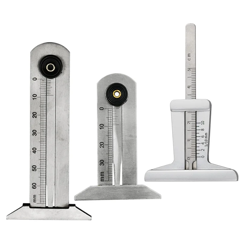 Tire Pattern Vernier Groove Depth Gauge 30mm 50mm 60mm Stainless Steel Measurement Tool Tire Pattern Safety Ruler
