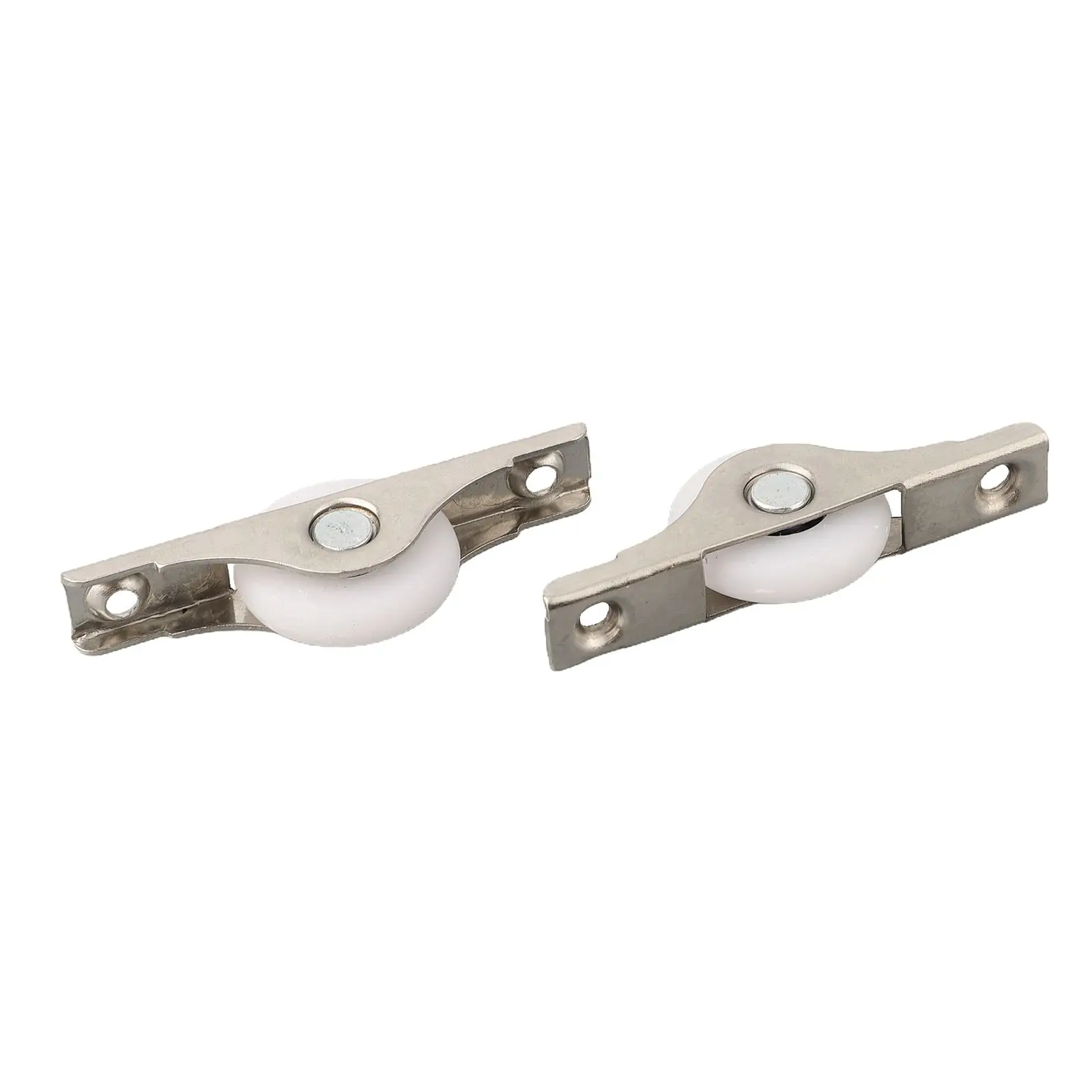 62*11mm Iron Bracket Nylon Wheel Silver White 25mm Sliding Wheel Door Roller Pulley Nylon Wardrobe Cabinet Parts