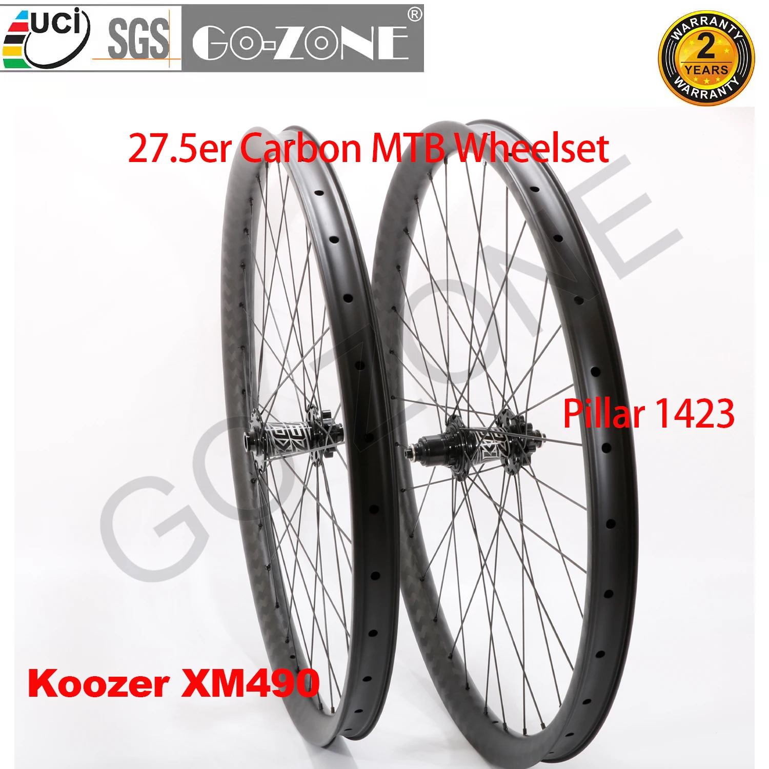 Multiple Specifications 27.5er MTB Wheels Carbon Tubeless Koozer XM490 Thru Axle / Quick Release Light Carbon MTB 27.5 wheels