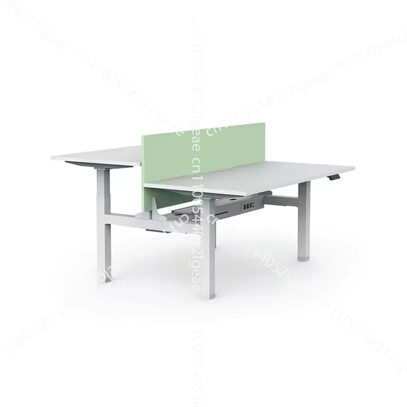 Desk 2 People Electric Height Adjustable Back To Back Bench and Cable Tray