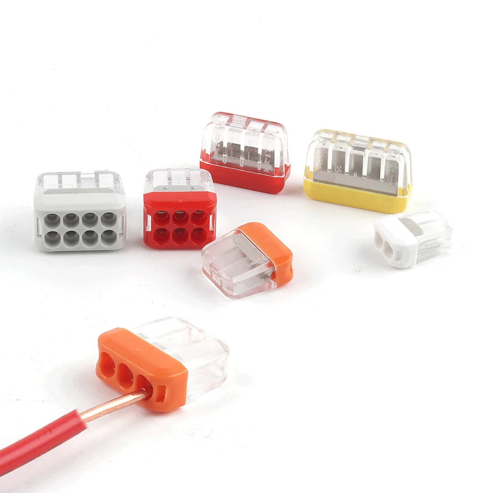 10 Stück Mini-Schnellverbinder 2/3/4/5/6/8 Anschlüsse Klemmenblock Hartdraht Einfache Elektrische Schnellverbindung Leichter Verdrahtungsverbinder