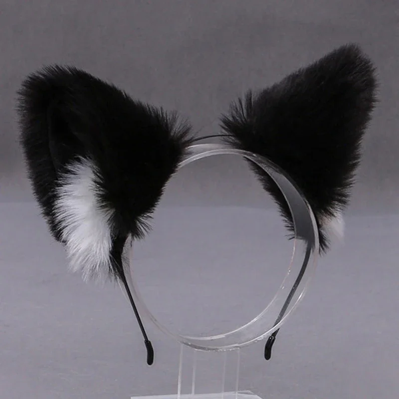 Lolita Cat Ear Headband para Meninas, Kawaii Cosplay, Faixa de Cabelo, Animação do Dia das Bruxas, Cabelo Artificial, Acessórios