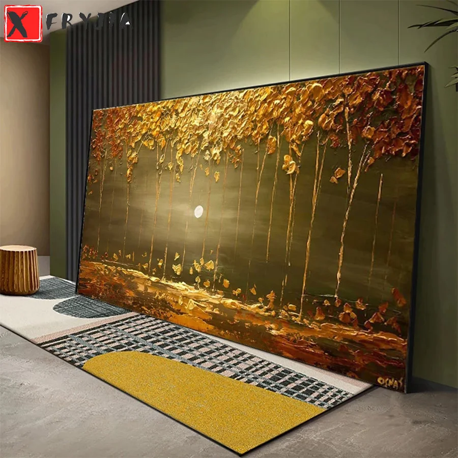 

Diamond Mosaic Abstract Art Autumn Yellow Fallen Leaves Landscape Picture Diamond Painting Cross Stitch Embroidery Wall Art