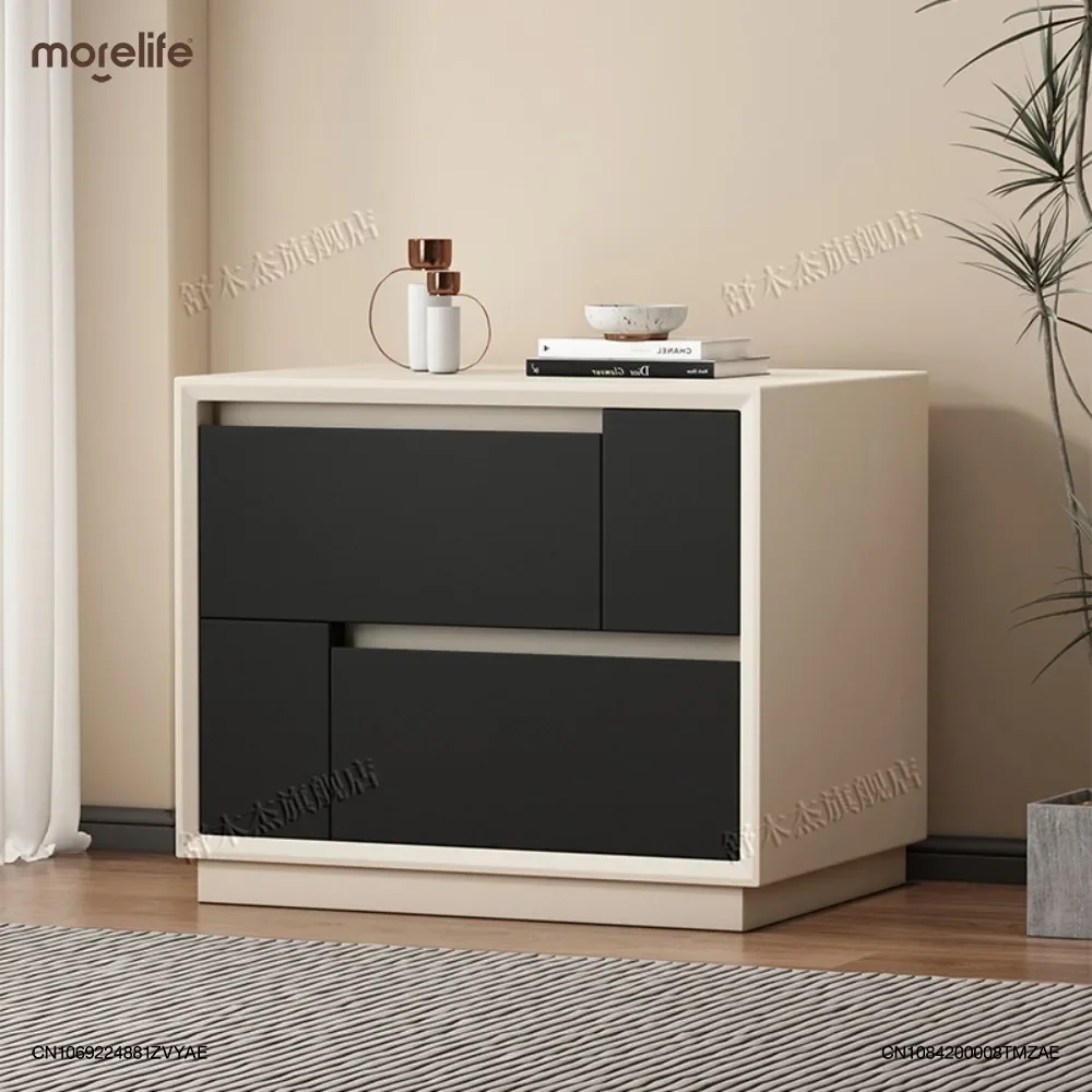 

Simple Modern All Solid Wood Bedside Table Cream Style Minimalist Creative Mini Storage Bedside Cabinet Nightstand Furniture K01