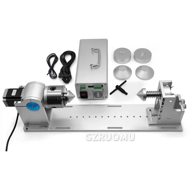 

D80 Rotary Axis Upgradeable Movable Platform Kit for Laser Marking Use Specially 600/900MM Length With Adjustable Tailstock