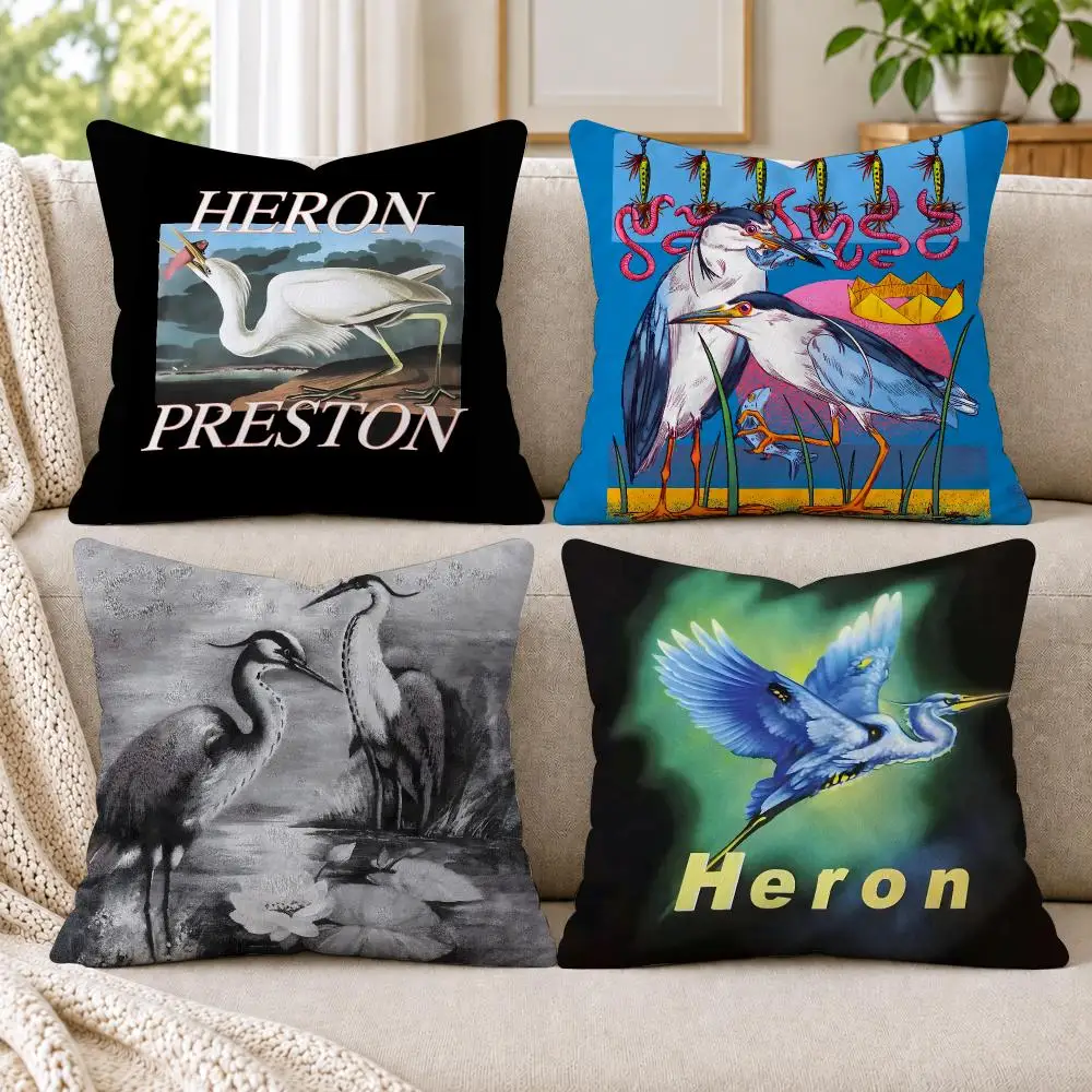 Brand H-Heron Preston Cushion Cover Short Plush Double-Sided Printing Sofa Bedroom Pillow Case Aesthetic Home Decor