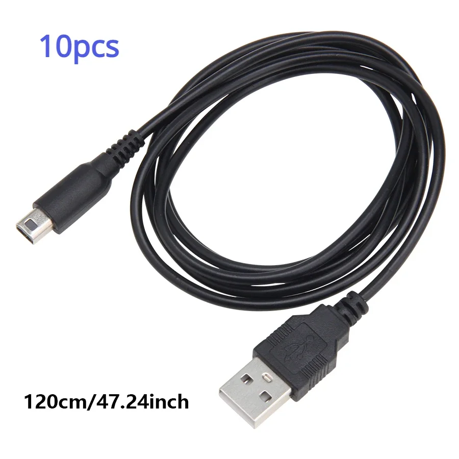 10 Uds DSi Cable cargador USB Cable de sincronización de datos de carga para Nintendo DSi NDSI 3DS 2DS XL/LL nuevo 3DSXL/3DSLL 2dsxl 2dsll Cable de 1,2 m
