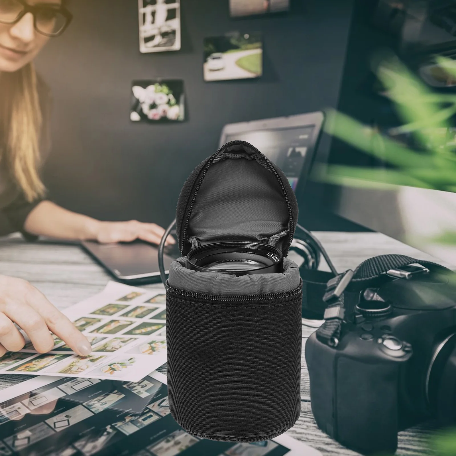 

Premium Shockproof Camera Lens Pouch Durable Lightweight Portable Protector Bag For Dslr Lenses Anti-Collision Case