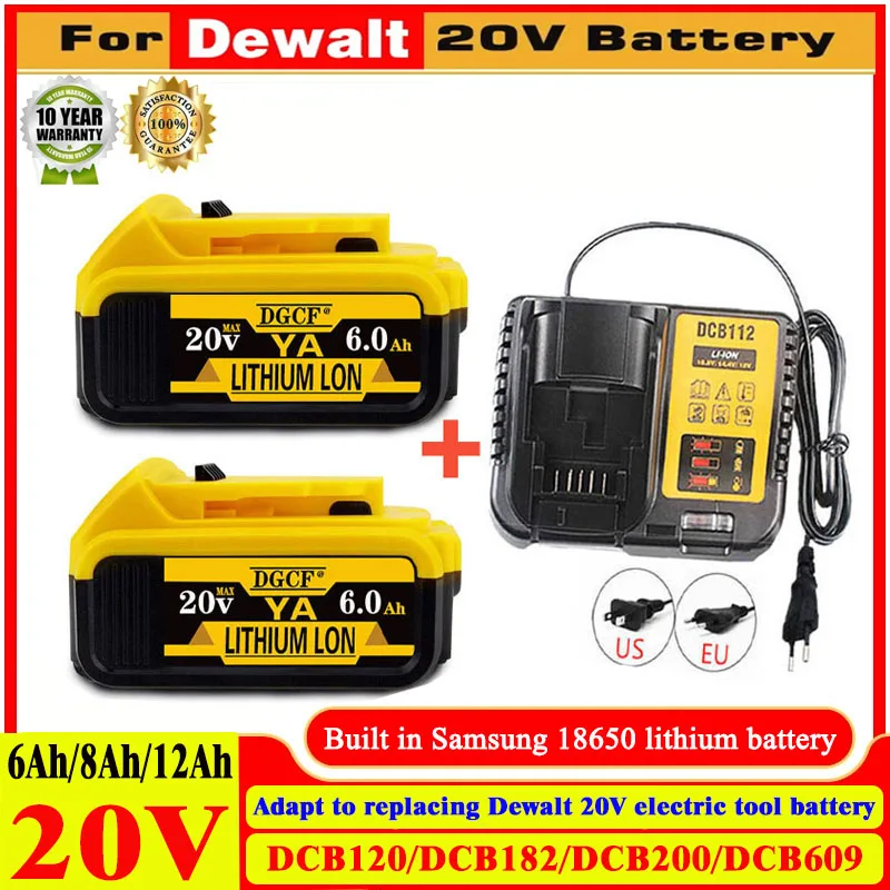 12000mAh DCB200 20V Battery Compatible for dewalt power Tools 18V rechargeable electric tool Lithium batteries 20V 18Volt