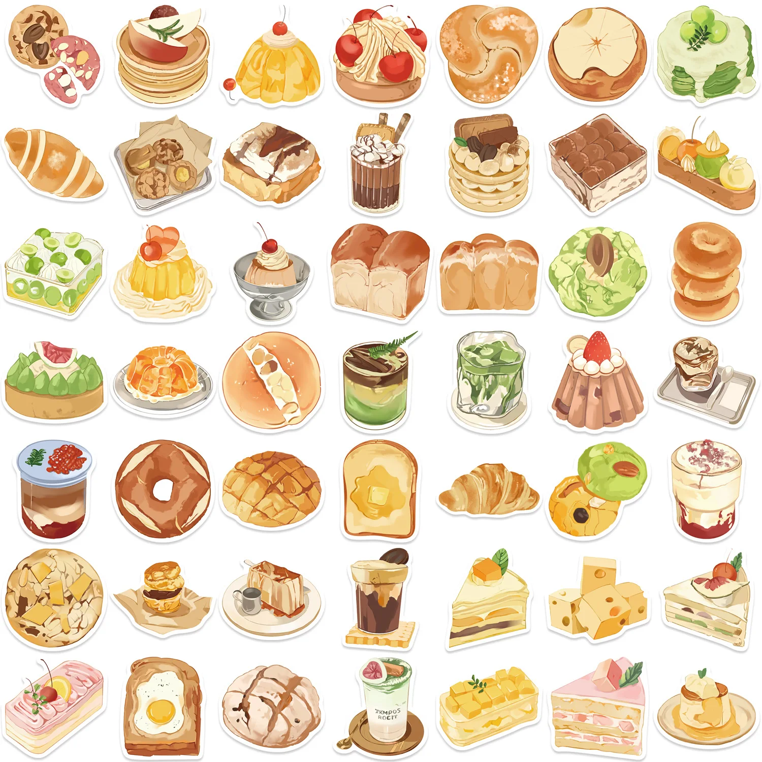 50/100PCS Cartoon Afternoon Tea Graffiti Sticker Pack for Guitar, Notebook, Luggage DIY