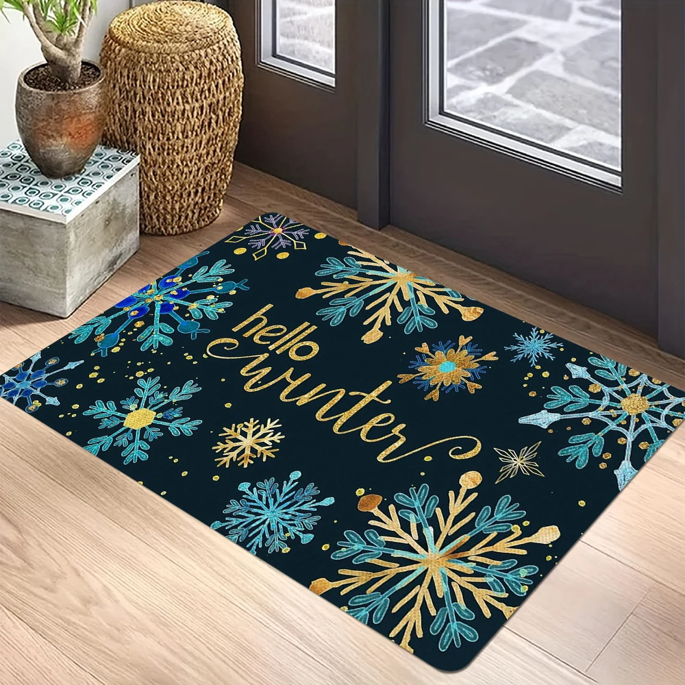 

Floral Welcome Entrance Doormat Washable Outdoor Indoor Carpet Rug for Home Decoration Floor Mat for Front Door Hallway Bathroom