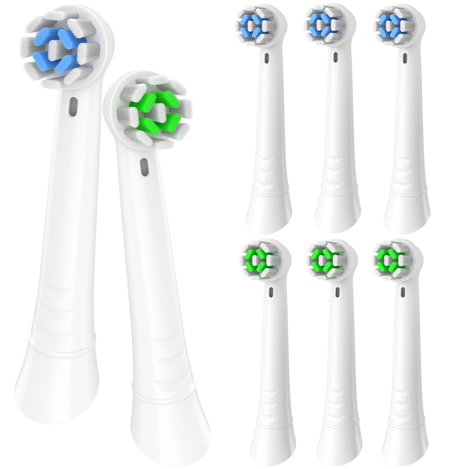 8Pack Replacement Heads Compatible with Oral B IO 2/3/4/5/6/7/8/9/10 Deep Clean Series Electric Toothbrush (Black/White)