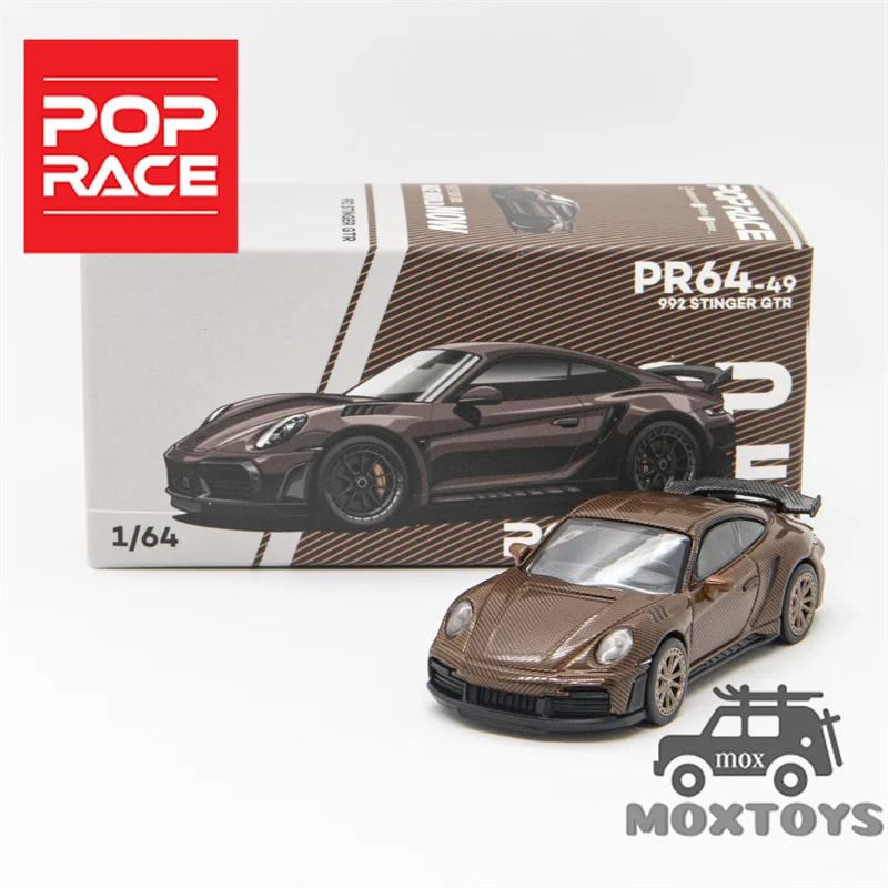 Pop Race 1:64 992 STINGER GTR CARBON EDITION BROWN Diecast Model Car