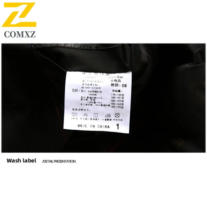 COMXZ Men Puffer Jacket  Winter Warm Business Casual Lightweight  Skiing White Duck Down Outdoor Windproof Thickened Parka Coat