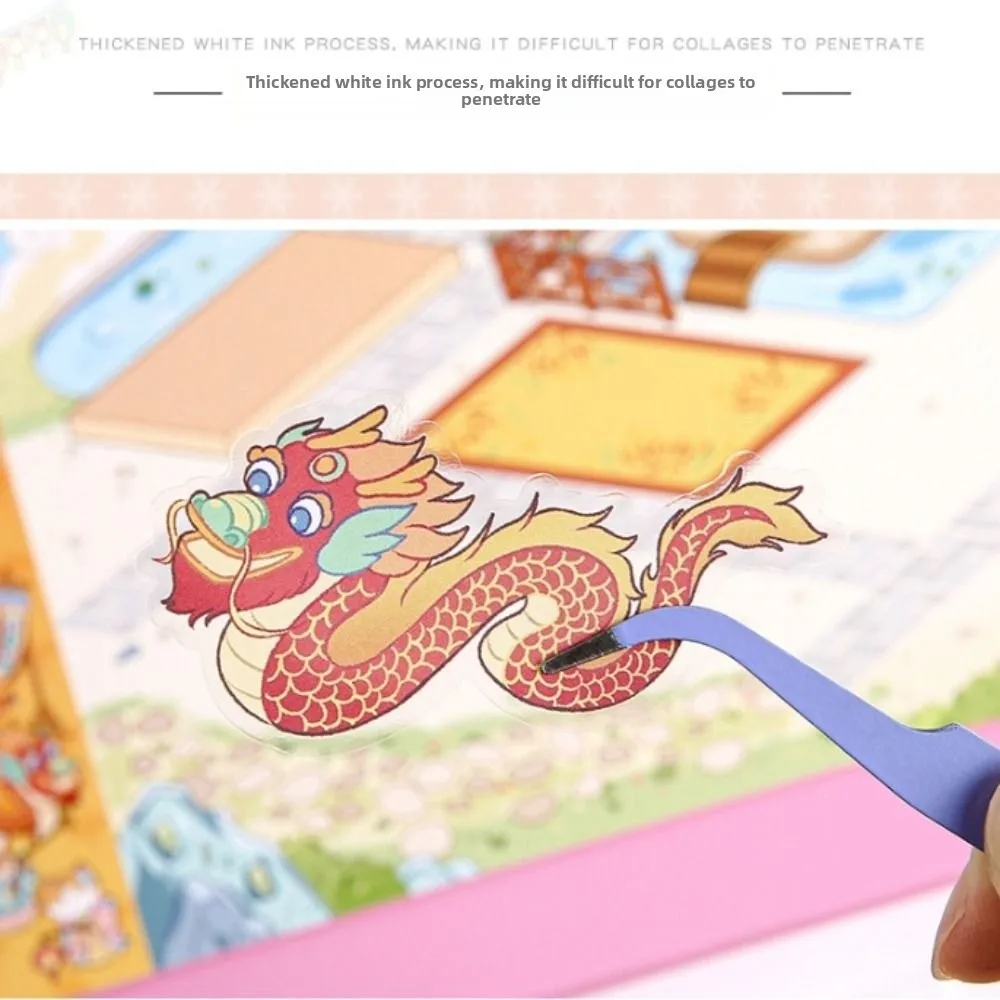 

40 Sheets 3D Landscape Stickers Ancient Scene Kawaii Sticker Collection Town Series Chinese Style Decorative Stickers