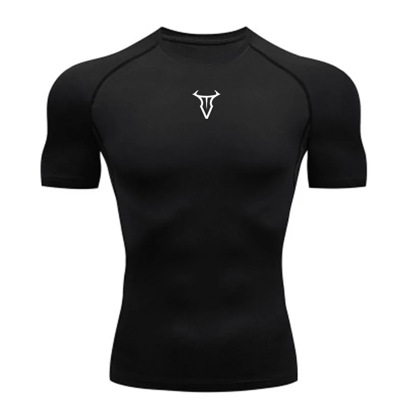 Compression T Shirt Men Summer Sportswear Running T-shirt Elastic Quick Dry Sport Tops Athletic Gym Short-Sleeved Workout Shirts