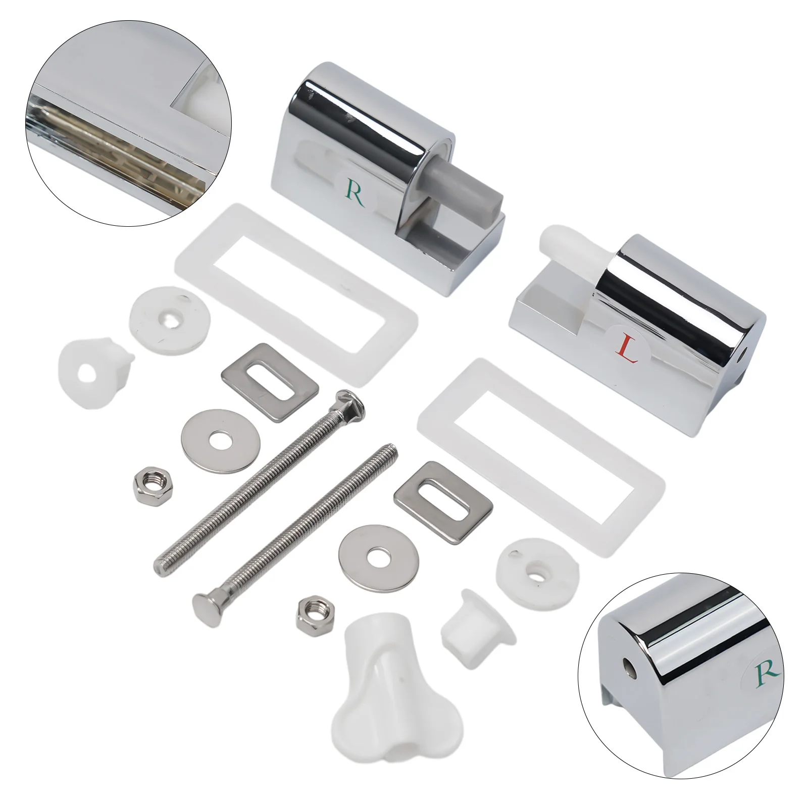 Sleek Zinc Alloy Replacement Toilet Hinges with Soft Close Mechanism, Enhance Your Bathroom Decor Easy Top Fixing Method