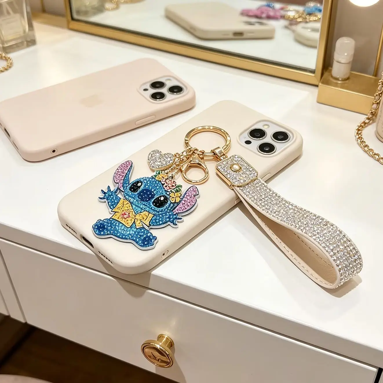 

Blue Alien DIY Diamond Painting Keychain Cute Cartoon Bag Pendant Handmade Craft Kit for Kids Birthday Gift