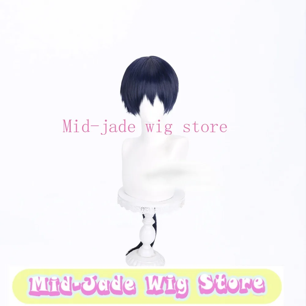 Anime Zhuge Qing Cosplay Wig Scalp Top Short Hair Extended Low Ponytail Rose Net Convention Roleplay Event
