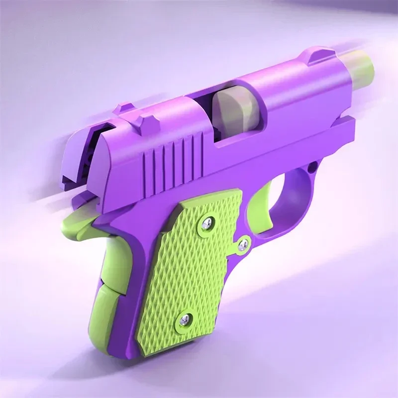 New 3D Gravity Gun Straight Jump Mini Pistol Model Anti-stress Fidget Toys Children Push Card Stress Relief Toy for Kids Adult