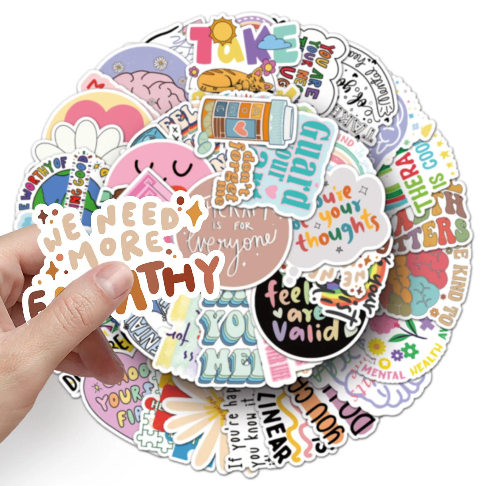 50PCS Psychological Health Encouragement English Positive Short Sentence Graffiti Stickers for Bicycle Hand Account Pencil Case