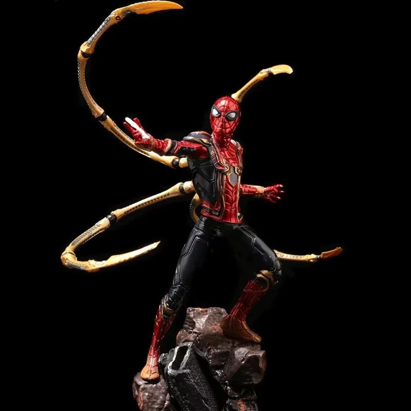 Movie Version Iron‑Spider‑Man Model With Metal‑Look Spider Claw Resin Ornament Birthday Present For Teen Boys view 3