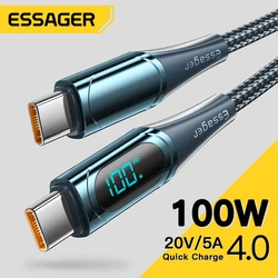 Essager-Cable USB tipo C a USB C, cargador de carga rápida, 100W/5A, PD, 2M, para Macbook, Xiaomi, Samsung