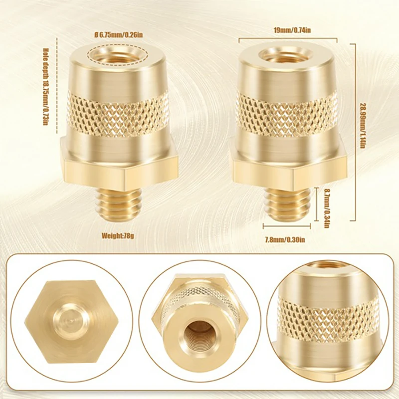 1Pair With Stainless Screws M8 Battery Pole Adapter Brass Terminal Bolt Connectors Car Battery Connection Terminals